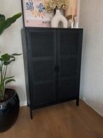 Rotan Buffetkast Zwart - Zeer goede staat, Ophalen, Met deur(en), 50 tot 100 cm, Zo goed als nieuw