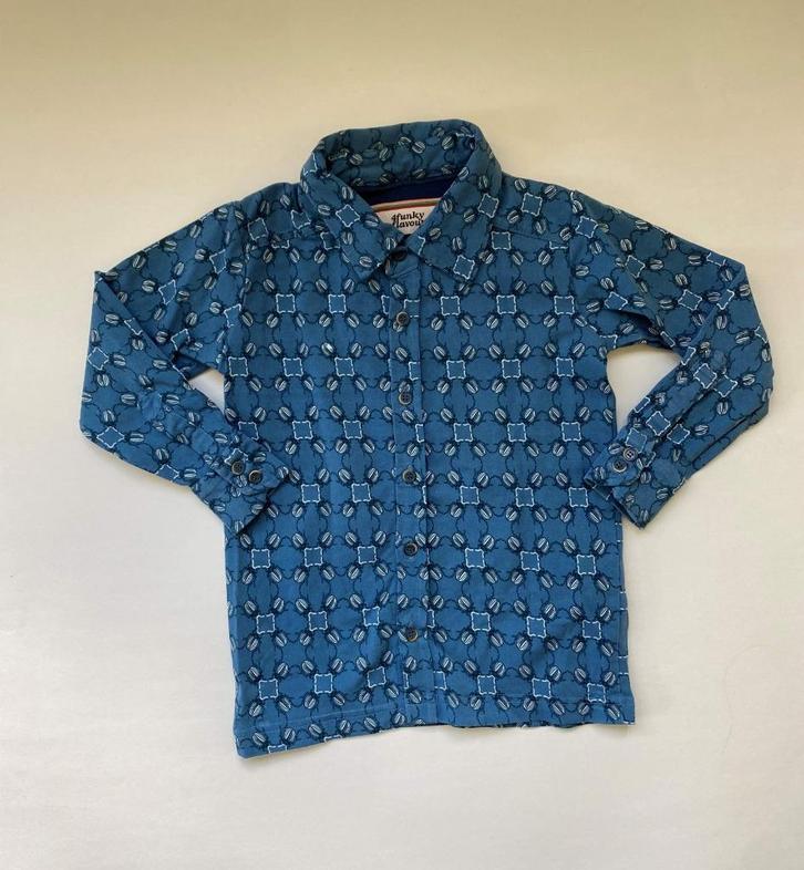 Erg mooi blauw bloesje van 4ff 4 funky flavours (98), Kinderen en Baby's, Kinderkleding | Maat 98, Zo goed als nieuw, Jongen, Overhemd of Blouse