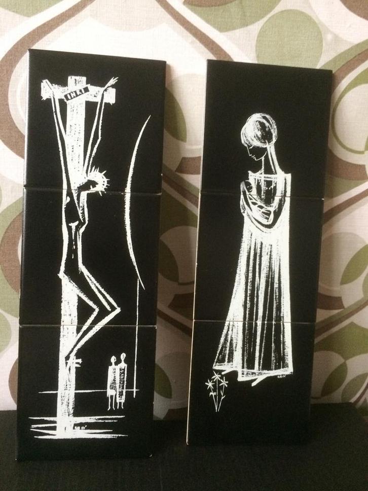 Twee wandtegels sixties, Verzamelen, Retro, Overige typen, Ophalen of Verzenden