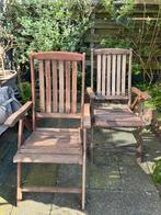 2 houten stoelen met verstelbare leuning, Gebruikt, Hout, Ophalen