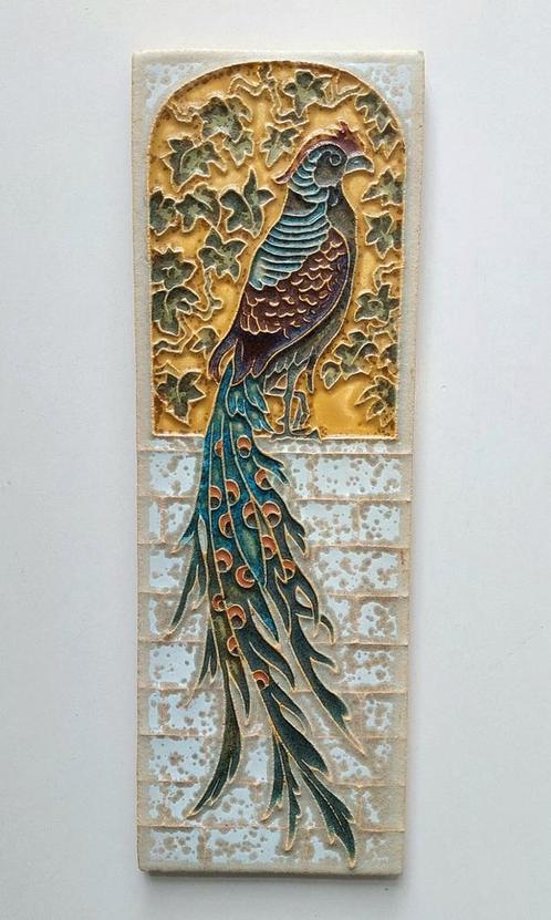 Porceleyne Fles Delft Cloisonee Tegel Pauw in Venster, Antiek en Kunst, Antiek | Wandborden en Tegels, Verzenden
