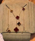 Luxe Klaver Ketting, Bruin, Ophalen of Verzenden, Zo goed als nieuw, Met edelsteen