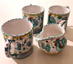 Deruta vintage aardewerk mini melkkan 18030/5 + 3 kopjes, Antiek en Kunst, Ophalen of Verzenden