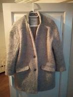 Pull & Bear wollige jas S oversized taupe bouclé, Maat 38/40 (M), Ophalen of Verzenden, Zo goed als nieuw, Pull & Bear