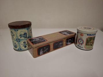 Set van 3 decoratieve vintage blikken beschikbaar voor biedingen