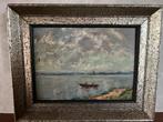 Schilderij van Piet Bos - Rivierlandschap, Antiek en Kunst, Ophalen of Verzenden