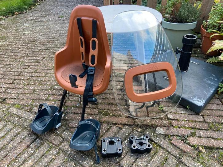 Bobike ONE Mini Voorzitje - Chocolade Bruin, Fietsen en Brommers, Fietsaccessoires | Fietsstoeltjes, Gebruikt, Voorzitje, 9 t/m 18 kg