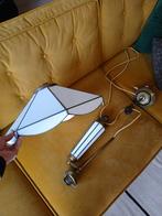 Antieke Hanglamp met Contragewicht - Messing & Glas, Huis en Inrichting, Lampen | Hanglampen, Ophalen of Verzenden