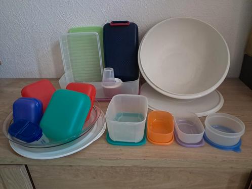 Set Tupperware schalen en bakjes , Huis en Inrichting, Keuken | Tupperware, Gebruikt, Bak of Kom, Blauw, Wit, Oranje, Ophalen of Verzenden