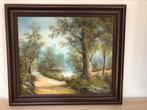Schilderij van Irene Cafieri - Landschap in houten lijst, Antiek en Kunst, Ophalen