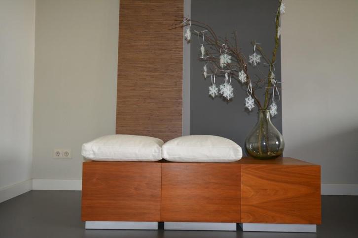 Sierkussen 2x | Kussen | Zitkussen | Stoelkussen | Linnen, Huis en Inrichting, Woonaccessoires | Kussens, Zo goed als nieuw, Wit