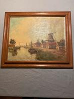 Schilderij Rotterdam/Overschie Gesigneerd, Antiek en Kunst, Kunst | Schilderijen | Klassiek, Ophalen