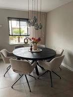 Ronde eettafel 150 zwart, Huis en Inrichting, Tafels | Eettafels, Ophalen, 100 tot 150 cm, Rond, Zo goed als nieuw
