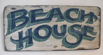 Houten paneel/bord/antiek/Beachhouse/strand/zomer/vintage beschikbaar voor biedingen