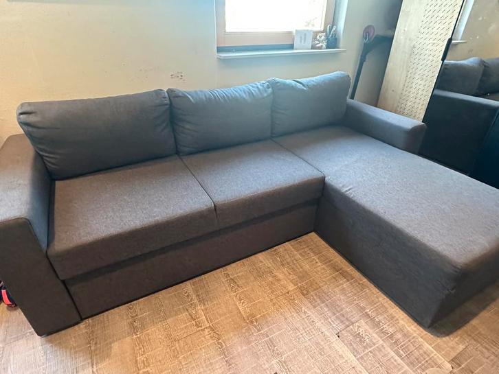 Slaapbank, Huis en Inrichting, Banken | Complete zithoeken, Zo goed als nieuw, Hout, Stof, Ophalen