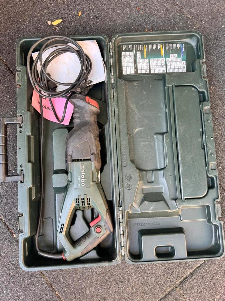 Metabo SSE 1100 reciprozaag – 1100W – in koffer, Doe-het-zelf en Verbouw, Gereedschap | Lasapparaten, Zo goed als nieuw, Co2, Ophalen