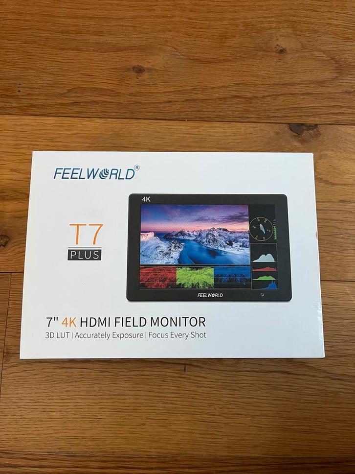 MINT Feelworld T7 Plus 7” 4K externe monitor, Computers en Software, Besturingssoftware, Zo goed als nieuw, Ophalen of Verzenden