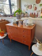 Vintage ladekast ronde houten poot 70s, Ophalen, Gebruikt, ., Vintage