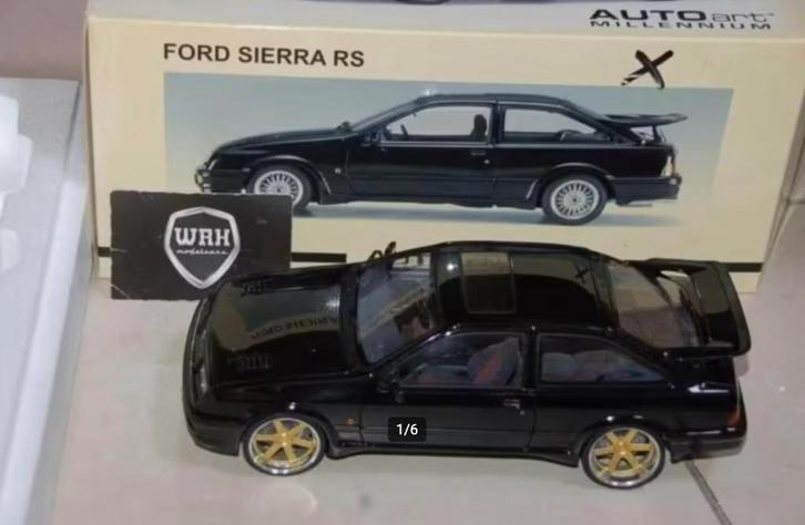 SALE !! 1:18 FORD SIERRA RS black Autoart CUSTOM BUILT WRH, Hobby en Vrije tijd, Modelauto's | 1:18, Zo goed als nieuw, Auto, Autoart