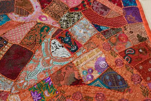Ibiza wandkleed patchwork oranje bordeaux India Bohemian, Huis en Inrichting, Woonaccessoires | Wanddecoraties, Nieuw, Ophalen of Verzenden