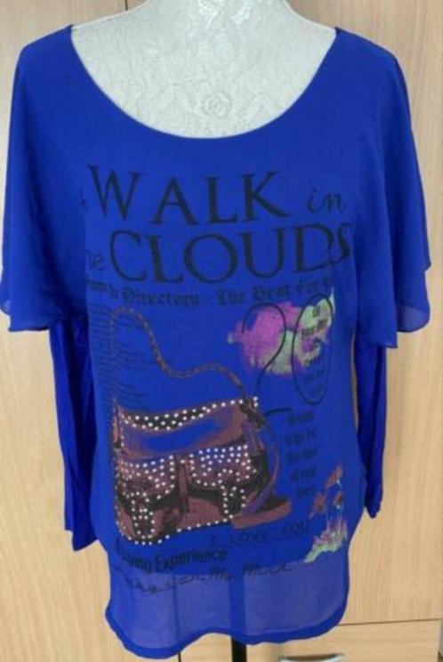 Made in Italy top maat S/M, Kleding | Dames, Tops, Zo goed als nieuw, Maat 36 (S), Blauw, Korte mouw, Ophalen of Verzenden