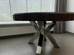 Kennedy ronde eettafel – grote variant met glazen blad, Huis en Inrichting, Tafels | Eettafels, Ophalen, Rond, Zo goed als nieuw
