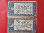 Zilverbon 2.5 Gulden - Setje, Verzenden, 2½ gulden, Setje