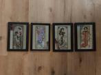 Art Nouveau Mucha Seizoenen - Set van 4, Antiek en Kunst, Ophalen of Verzenden