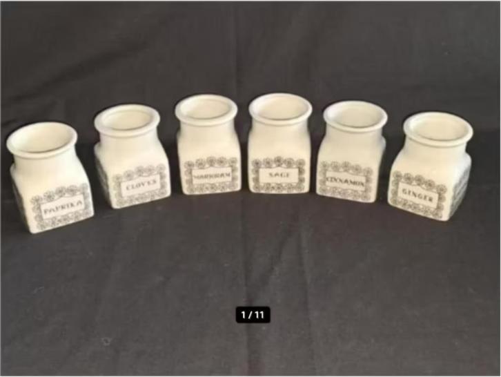 6 Vintage Spice Pot / Jar - Made in Finland ARABIA Kitsch 65, Antiek en Kunst, Antiek | Keukenbenodigdheden, Ophalen of Verzenden