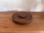 Vintage noten Japandi opberg doos, Gebruikt, Schaal, Rond, Ophalen of Verzenden