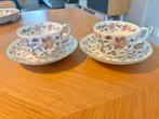 Haddon Hall Minton 2 theekopjes inclusief schotels, Antiek en Kunst, Antiek | Servies compleet, Ophalen