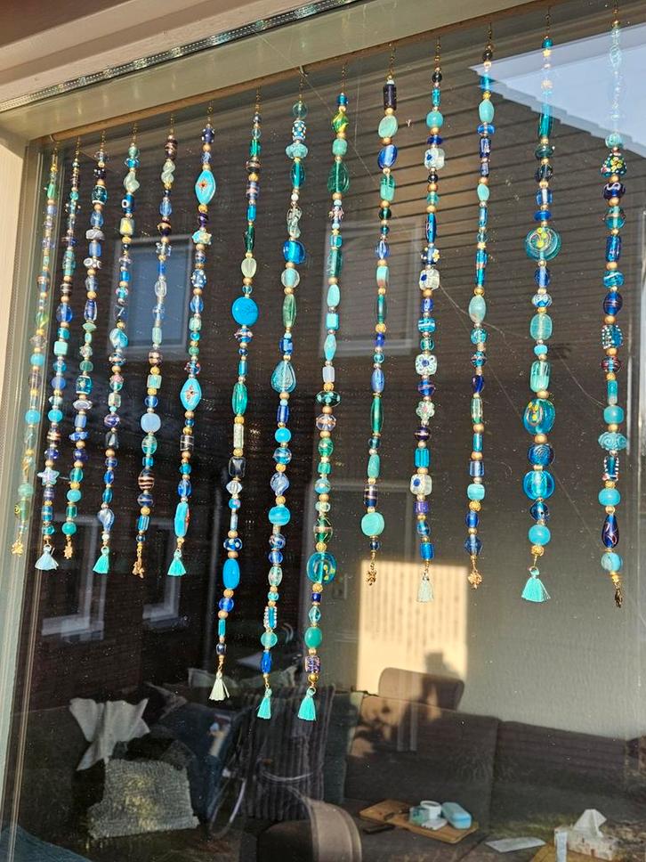 Handgemaakte gordijn glaskralen,keramiek kralen, Hobby en Vrije tijd, Kralen en Sieraden maken, Zo goed als nieuw, Kraal, Ophalen of Verzenden