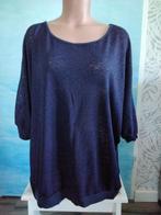 Donkerblauwe shirt met glitters maat 48, Ophalen of Verzenden, Zo goed als nieuw, Blauw, Shirt of Top