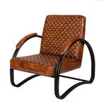 Vintage Look Fauteuil van Leer Relax Stoel Leder Retro, Industrieel, Retro, Vintage, Info@dehanzeherten.nl, Nieuw, 75 tot 100 cm
