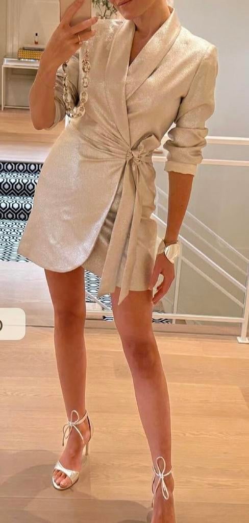 Silver Metallic JoshV, Josh V Bonita jurk maat S., Kleding | Dames, Nieuw, Ophalen of Verzenden, Maat 36 (S), Grijs