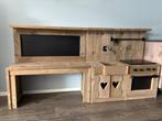 Steigerhout combi kinderkeuken + speeltafel met krijtbord, Ophalen, Zo goed als nieuw, Hout, Speelkeuken