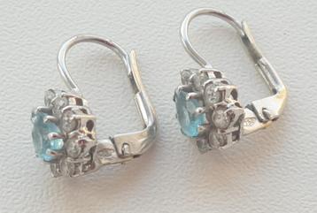 Prachtige witgouden oorbellen met aquamarijn 18 karaats beschikbaar voor biedingen