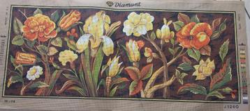 Cado voorbedrukt groot borduurstramien herfstbloemen 1260 beschikbaar voor biedingen