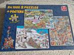 Jan van Haasteren 3x1000, Ophalen of Verzenden, 500 t/m 1500 stukjes, Zo goed als nieuw, Legpuzzel