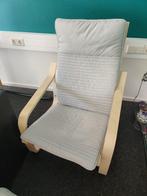 ikea poang grijs beige fauteuil leunstoel stoel, Huis en Inrichting, Fauteuils, Ophalen, Zo goed als nieuw, 75 tot 100 cm, Hout