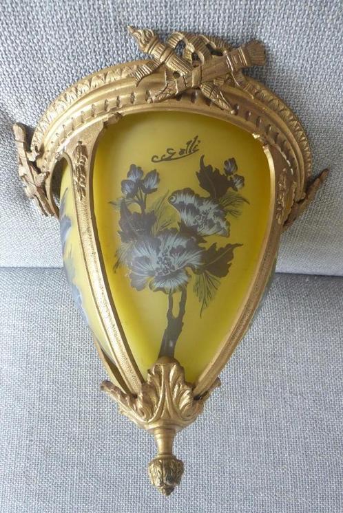 19 e eeuwse Emiele Galle hanglamp, Antiek en Kunst, Kunst | Designobjecten, Ophalen of Verzenden