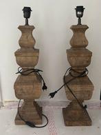 Houten Lampvoeten - Set van 2, Ophalen of Verzenden, Gebruikt, Hout, Minder dan 100 cm