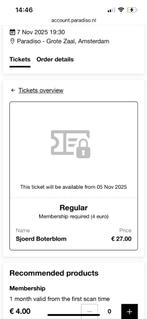 Alex G ticket Paradiso 7 november, Eén persoon, November
