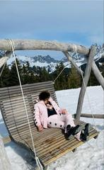 Roze Airforce skibroek met zwarte sterren - Maat S, Broek, Airforce, Ophalen of Verzenden, Zo goed als nieuw