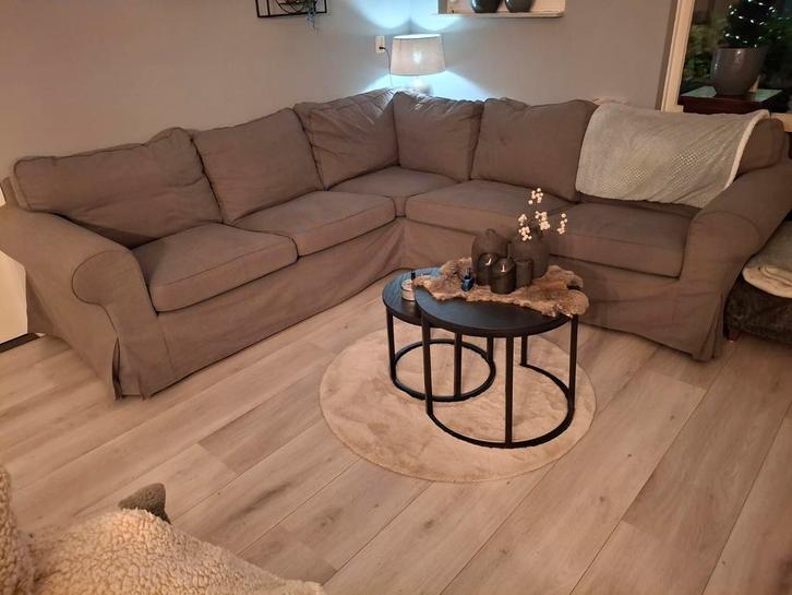 Hoekbank Ektorp Ikea. Grijs., Huis en Inrichting, Banken | Complete zithoeken, Gebruikt, Ophalen of Verzenden