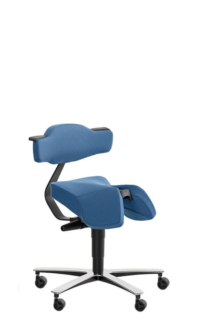 Frapett Epsom zadelstoel met draaibare leuning burostoel, Huis en Inrichting, Bureaustoelen, Gebruikt, Bureaustoel, Blauw, Ergonomisch