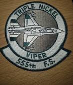 F-16 patch van het 555th FS, Verzamelen, Luchtvaart en Vliegtuigspotten, Ophalen of Verzenden, Patch, Badge of Embleem