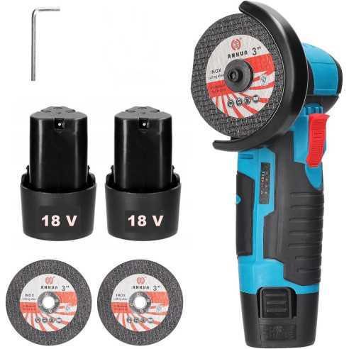 OX-4301 Mini Accu Haakse Slijper 76mm  – 2x 18V Accu, Auto diversen, Autogereedschap, Nieuw, Ophalen of Verzenden
