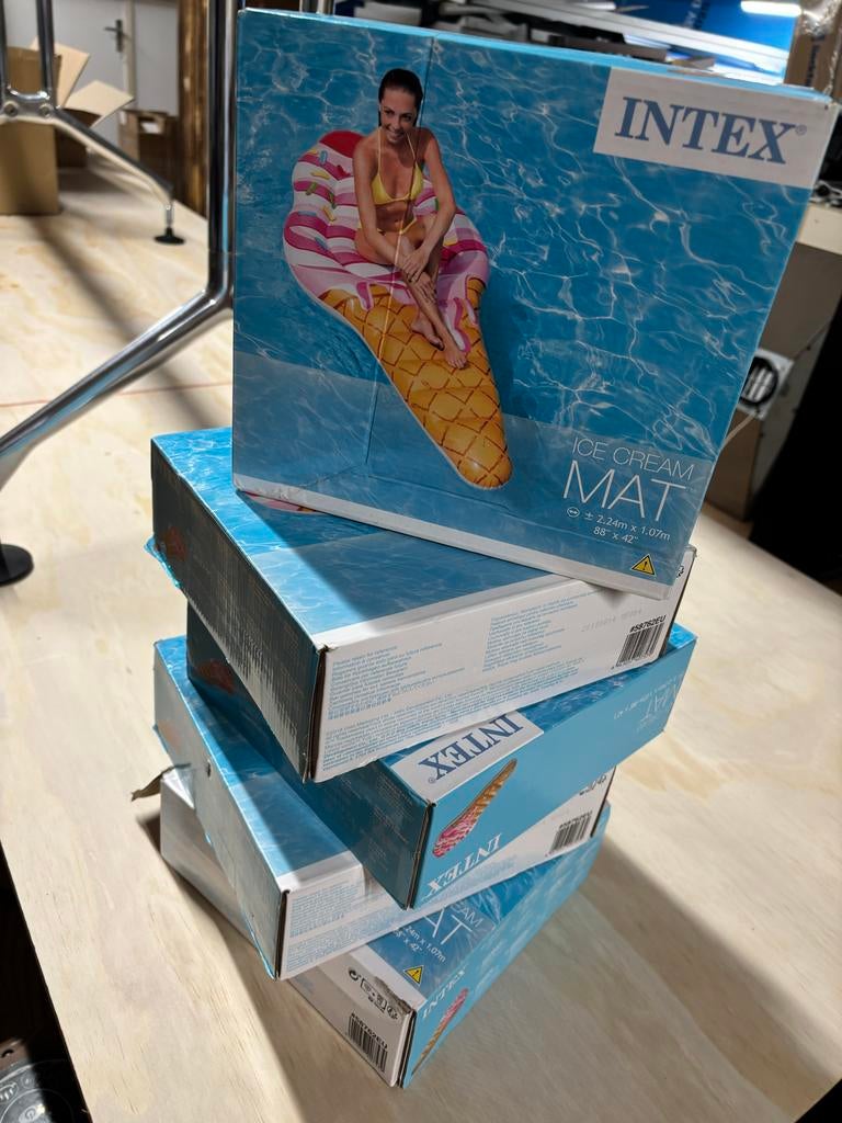 5 Nieuwe Luchtbedden Intex - Ideaal voor de Zomer!, Minder dan 80 cm, Opblaaszwembad, Nieuw, Ophalen of Verzenden