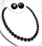 Prachtige oude rouwset, Sieraden, Tassen en Uiterlijk, Kettingen, Verzenden, Zo goed als nieuw, Zwart, Overige materialen